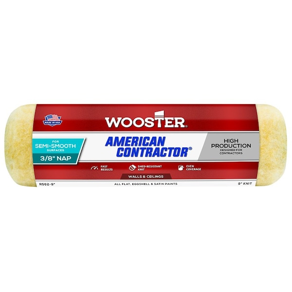 Wooster 9" Paint Roller Cover, 3/8" Nap Nap, Knit Fabric R562 - main